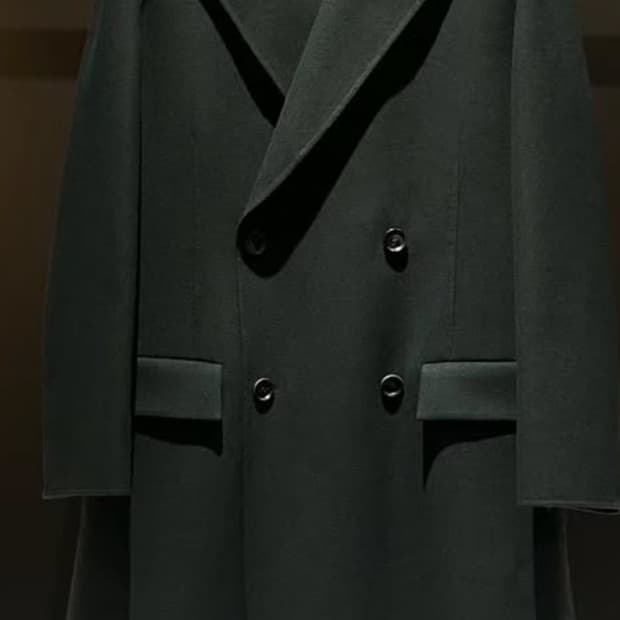 준지 23fw 맥시 캐시미어 코트 딥그린