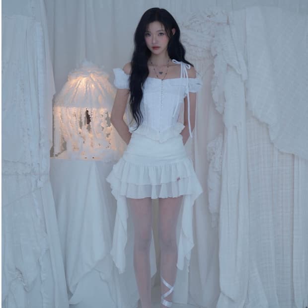 뉴얼린 튜튜 쉬폰 캉캉 스커트