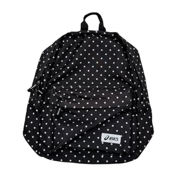 아식스 빈티지 도트 땡땡이 패턴 모리걸 백팩 가방 블랙