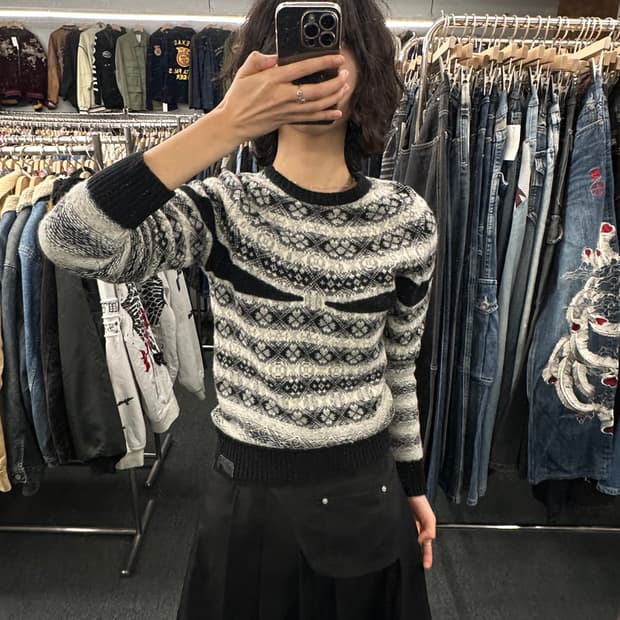 S)디젤 여성 노르딕 패턴 울 스웨터