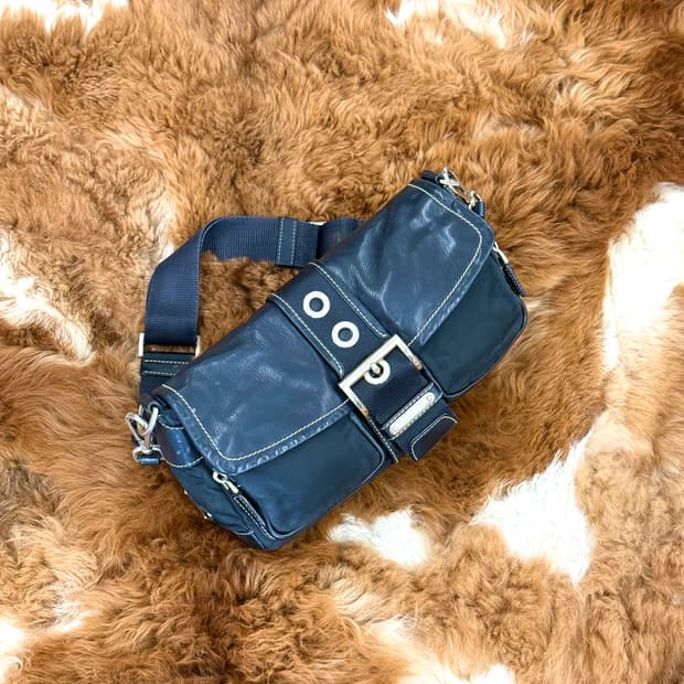 프라다 블랙 포코노 포켓 미니 숄더백