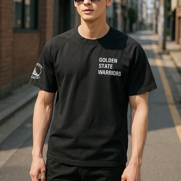 NBA. 남자 골든스테이트 워리어스 반팔 티셔츠 블랙_L