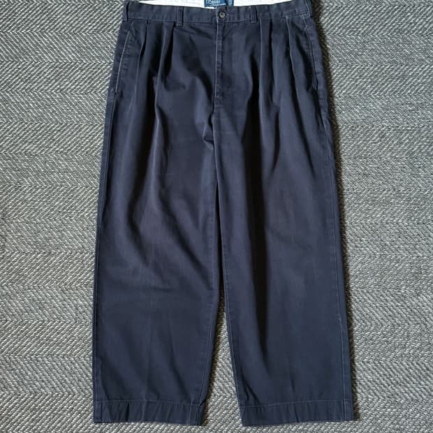 (34) 90s 폴로 랄프로렌 앤드류 더블 플리츠 치노 팬츠