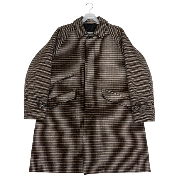 유니폼브릿지 울 발마칸 체크 코트