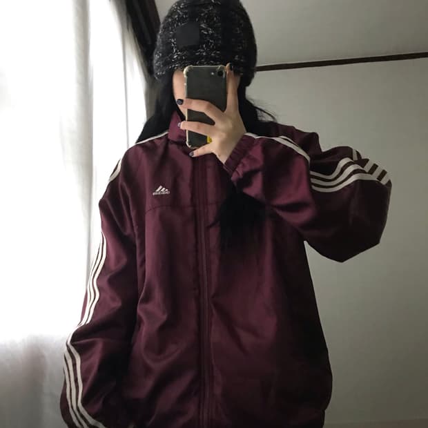 아디다스 00s 버건디 바람막이