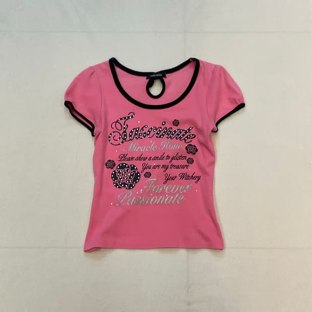 일본y2k 고딕 갸루 리본티셔츠