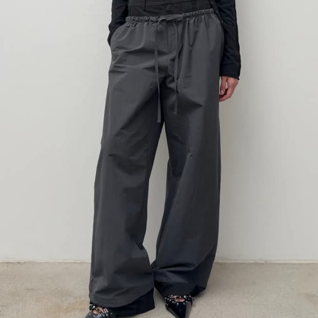 다이애그널 LAYERED STRAP TROUSERS (dark grey)