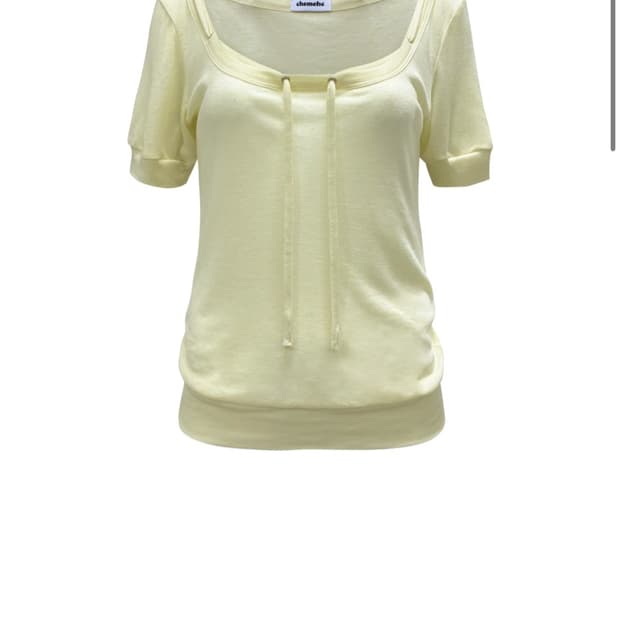 체메씨 LOW-NECK STRAP TOP (YELLOW)