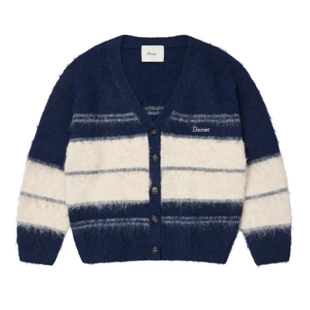 다이닛 WOOL BLENDED STRIPE KNIT CARDIGAN