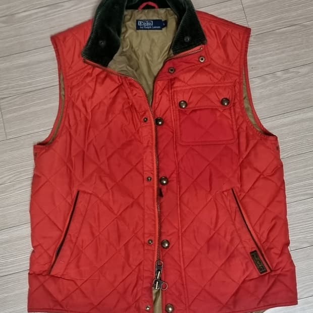폴로 랄프로렌 80s 퀼팅 조끼 레드(L)