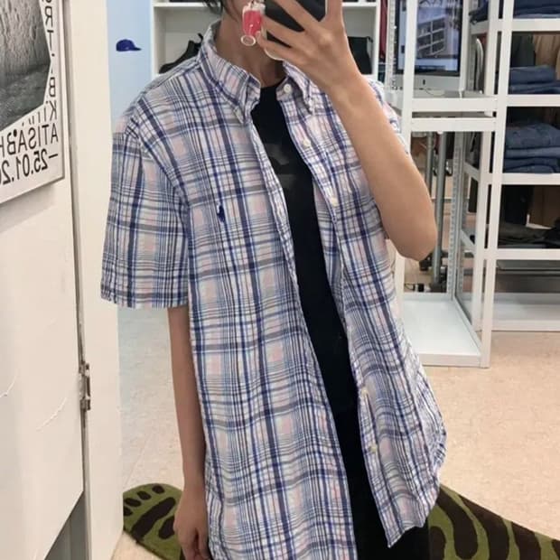 POLO 폴로 랄프로렌 체크 반팔 셔츠