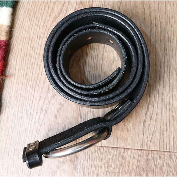 일본판 Yohji yamamoto 요지 야마모토 튼튼한 통가죽 벨트  
