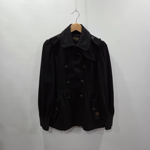 폴로진스 우먼 울 더블 브레스트 하프코트 블랙 S