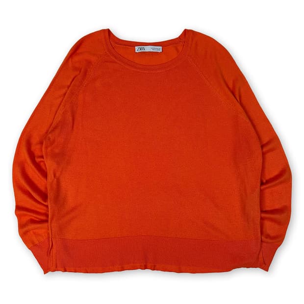 자라 주황색 얇은 니트