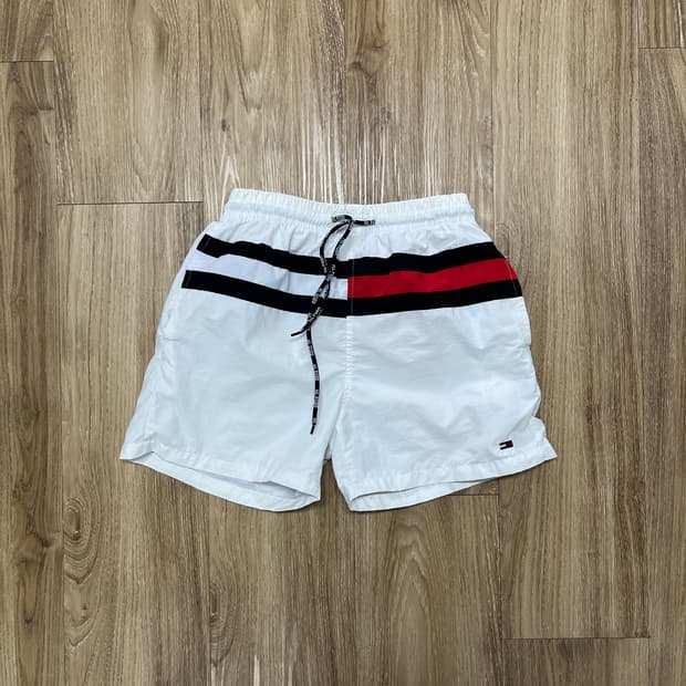 타미힐피거 화이트 스윔 반바지 L