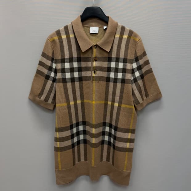 버버리 체크 패턴 폴로 니트  반팔티 ( 100 )