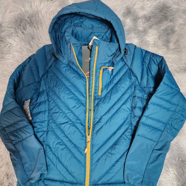그루찌백 블루 경량 패딩 점퍼 후드