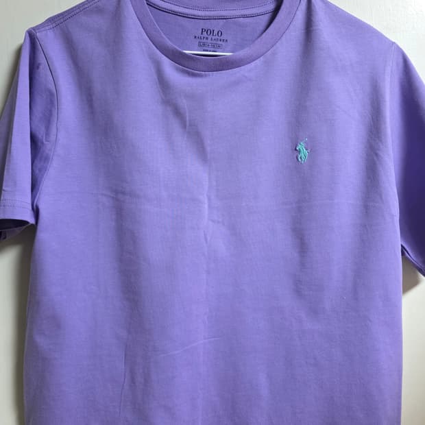 새상품) 폴로 보이즈 반팔티 퍼플 L(여성55사이즈)