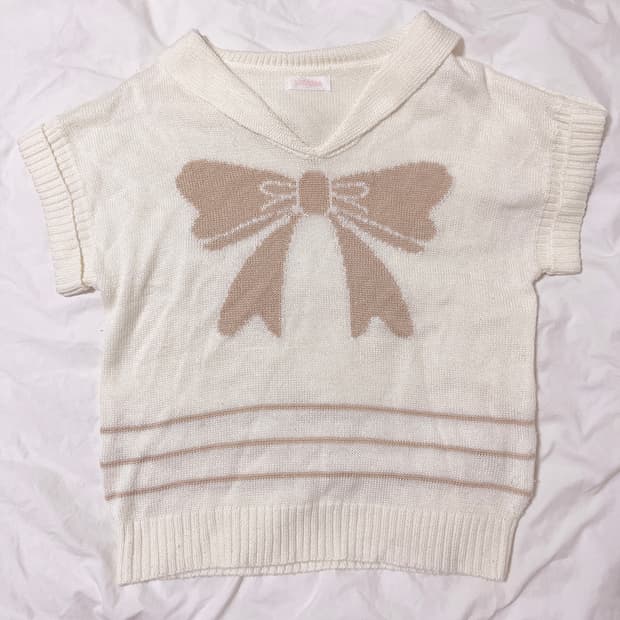 리즈리사 리본 세일러 니트 라떼갸루 히메갸루 로걀 빈티지 liz lisa