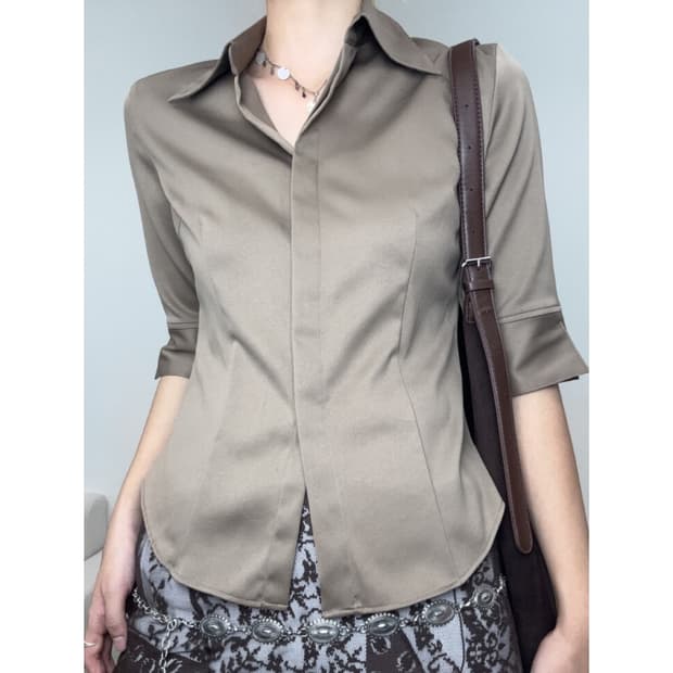 빈티지 브라운 셔츠