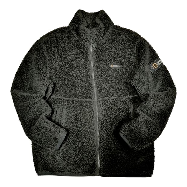 ✨ (바배) 내셔널 지오그래픽 뽀글이 플리스 블랙 집업