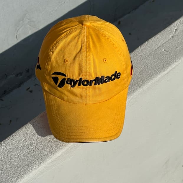 [F] 테일러메이드 로고 옐로우 볼캡 모자 골프