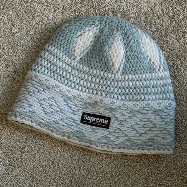 슈프림 다이아몬드 비니 라이트블루