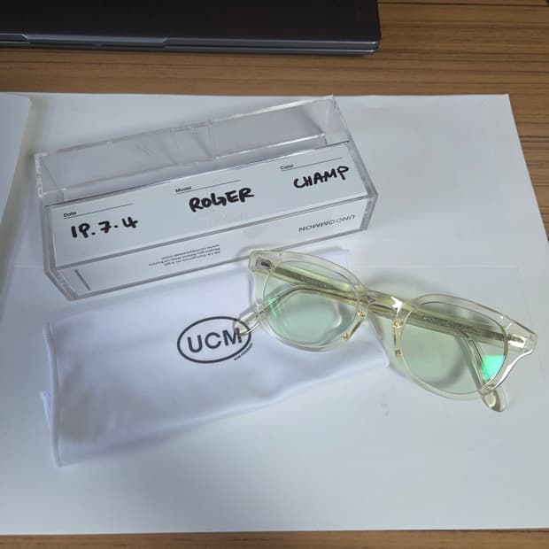[46-22] 언커먼아이웨어 로저 샴페인 / 아넬형 아넬 투명 뿔테