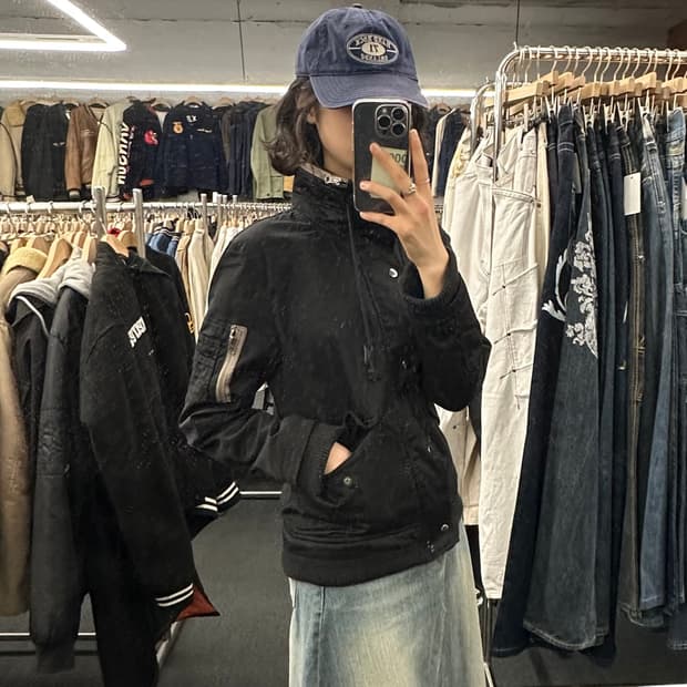 M)THE SHOP TK 빈티지 블랙 봄버자켓