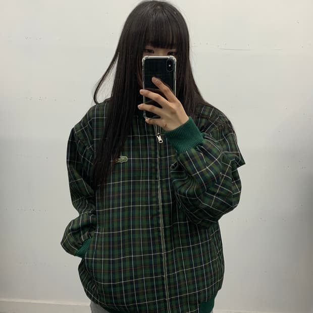 라코스테 90s 체크 봄버