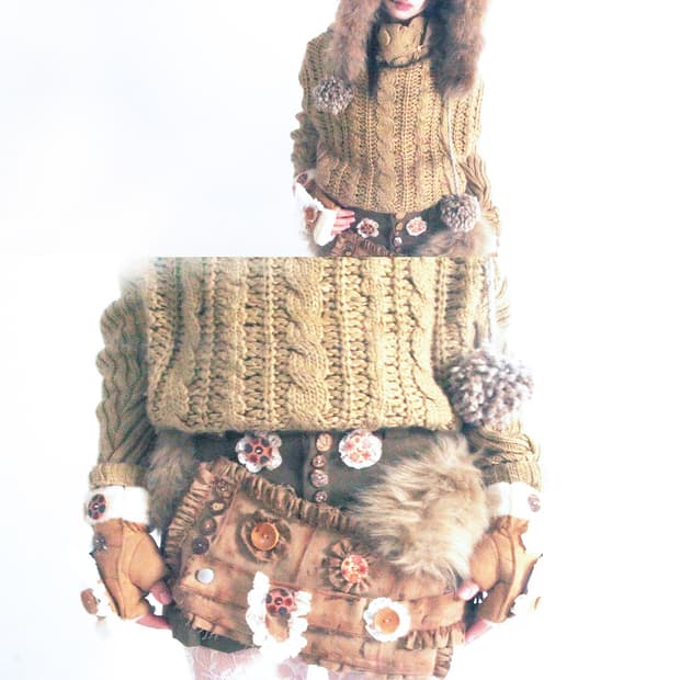 Custom🐾)Flower/lace thick belted skirt