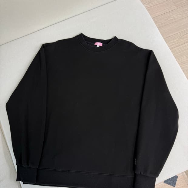 기모 검정 박시 맨투맨(남여공용)