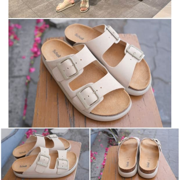 숄 Scholl 샌들 베이지 버클 슬리퍼