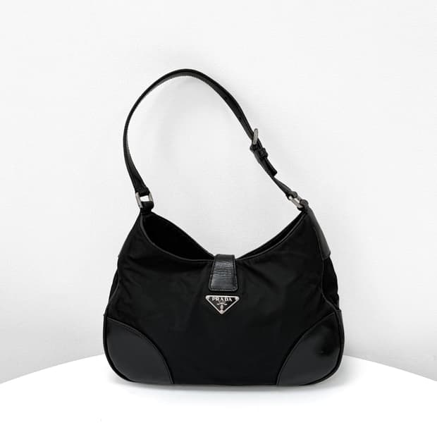 프라다 테수토 나일론 턴락 숄더백