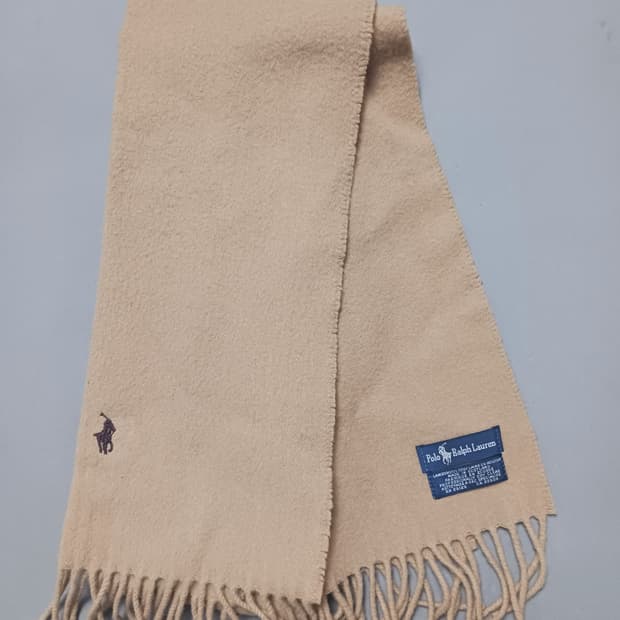 폴로 랄프로렌 베이지색 머플러 목도리 램스울 100%