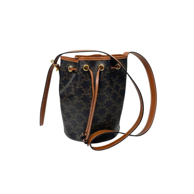 셀린느 트리오페 드로우스트링 스몰 버킷백 숄더백H00272