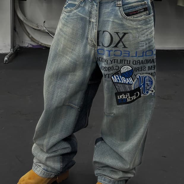 FUBU 푸부 투톤 올드스쿨 데님팬츠