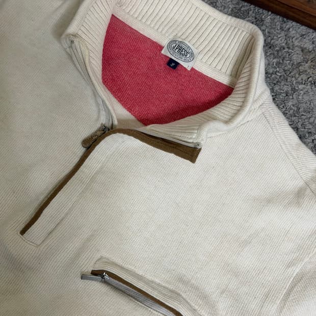 제이프레스 하프 집업 니트