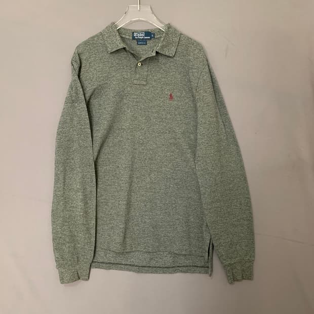 L 폴로랄프로렌 커스텀핏 차콜 PK 긴팔 카라티