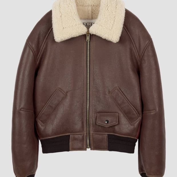 [새상품] 렉토 클래식 시어링 라이닝 레더 점퍼 무스 탕 자켓