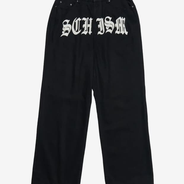 구함)스키즘 인듀싱 SCHISM PATCH JEANS BLACK