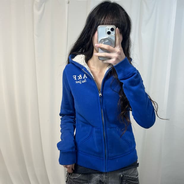 Abercrombie Blue Fleece Zip Hoodie