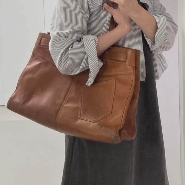 DIOR 크리스챤디올 정품 빈티지 레더 쇼퍼백 숄더백