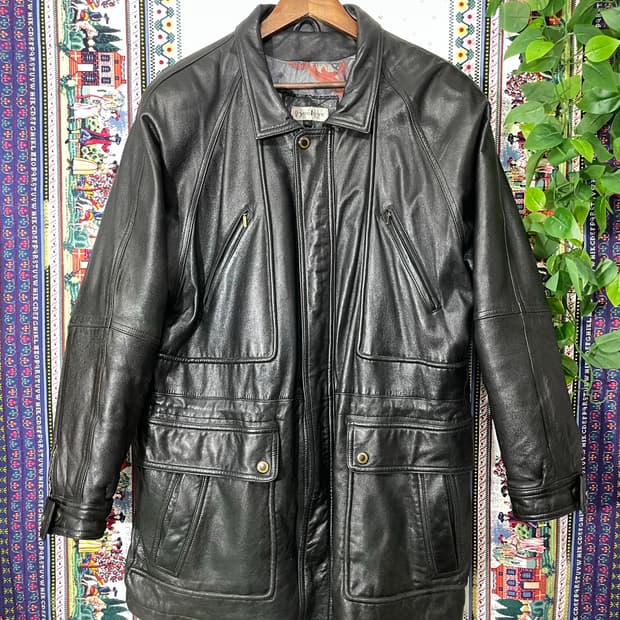 빈티지 레더 카코트