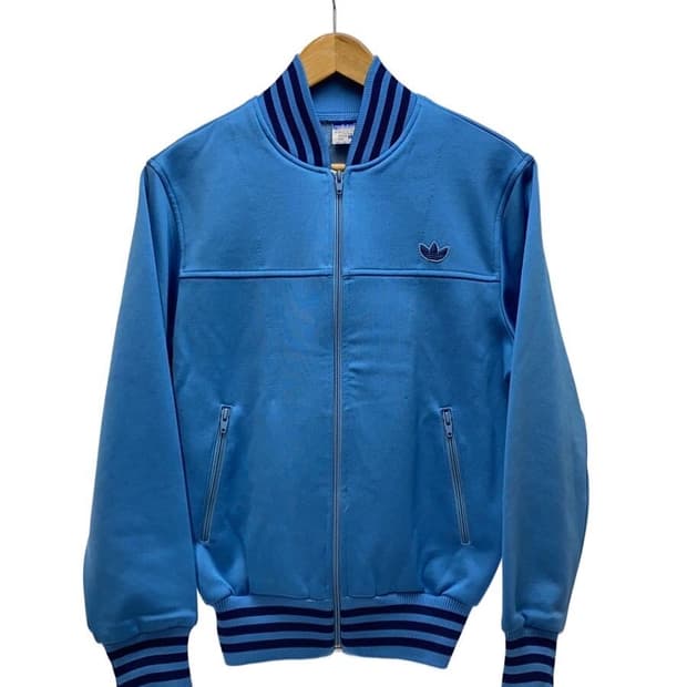 빈티지 아디다스 80s 서독제 스카이블루 하늘색 네이비 트랙탑 올드 져지