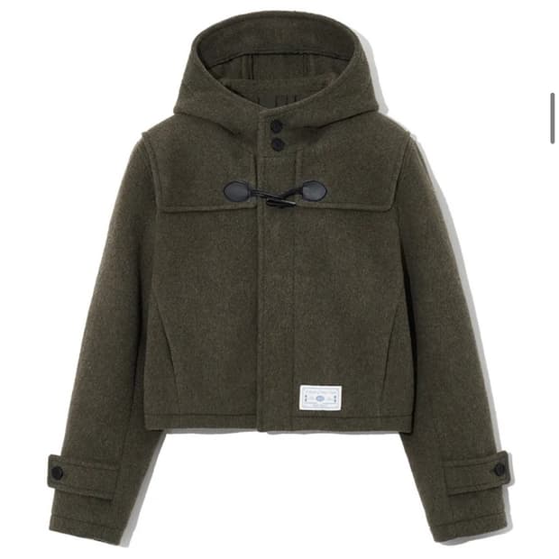 로씨로씨 크롭 울 더플 코트 (카키)