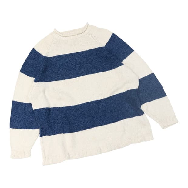 에디바우어 빈티지 굵은 스트라이프 코튼 니트