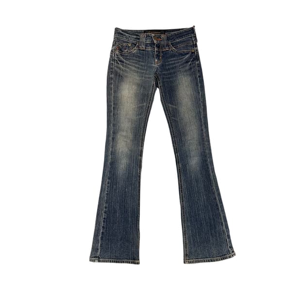 Vintage Washing Denim Bootcut Pants