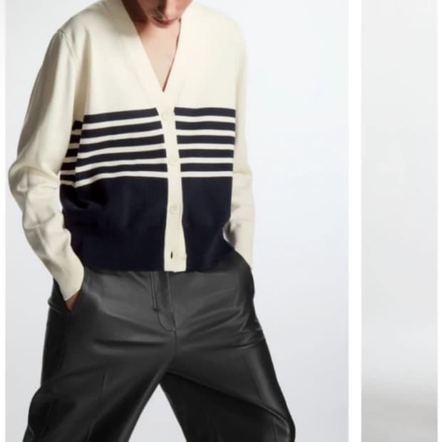 코스 스트라이프 가디건 S 새상품