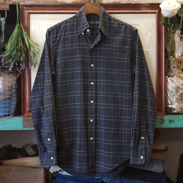 90s 폴로 체크셔츠 폴로 블랙와치 옥스포드 체크셔츠 XS